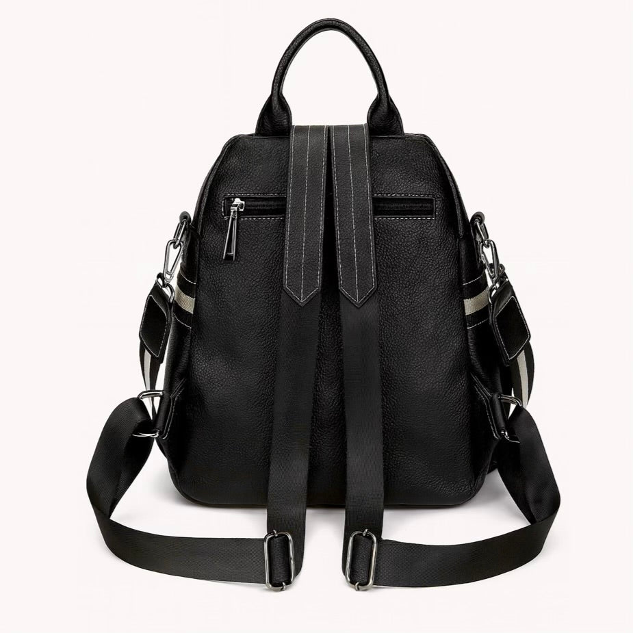 Mochila Cartera Venecia Negra texturizada