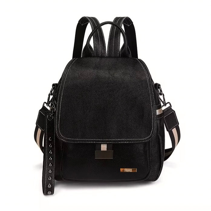 Mochila Cartera Venecia Negra texturizada