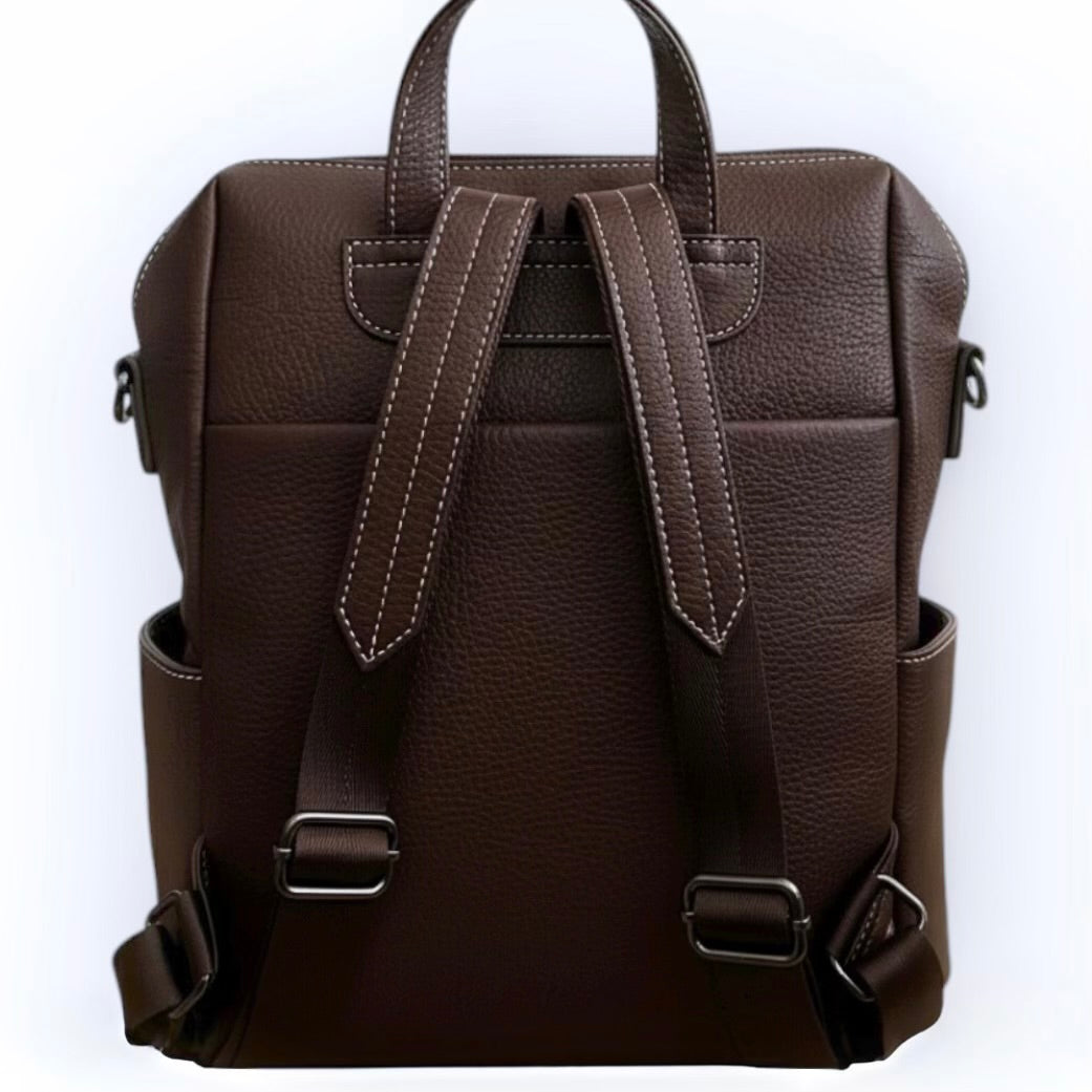 Mochila Cartera Catania Marrón texturizada