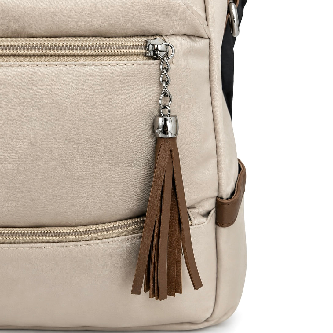 Mochila cartera antirrobo Vittoria Beige