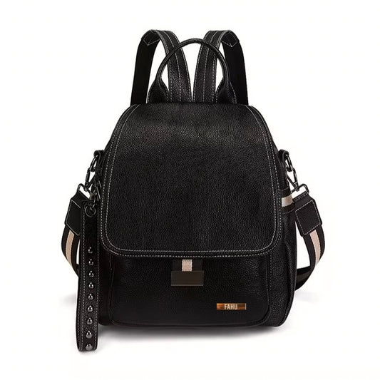 Mochila Cartera Venecia Negra texturizada