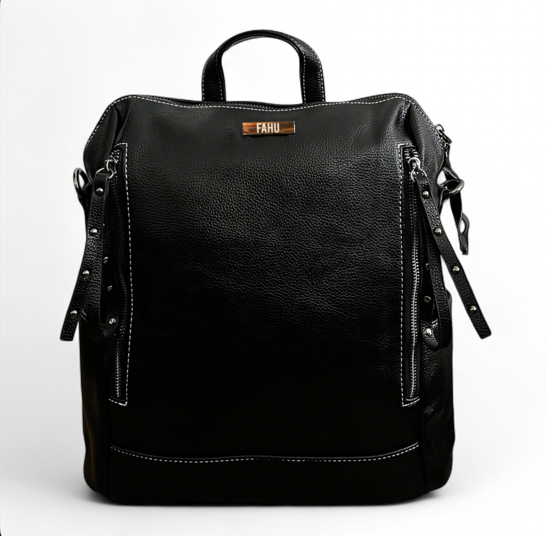 PREVENTA Mochila Cartera Catania Negra texturizada (Recibe entre 29/12 y 31/12)