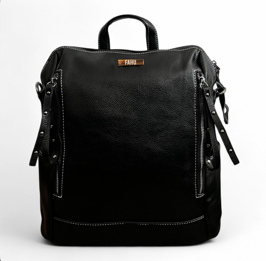 PREVENTA Mochila Cartera Catania Negra texturizada (Recibe entre 29/12 y 31/12)