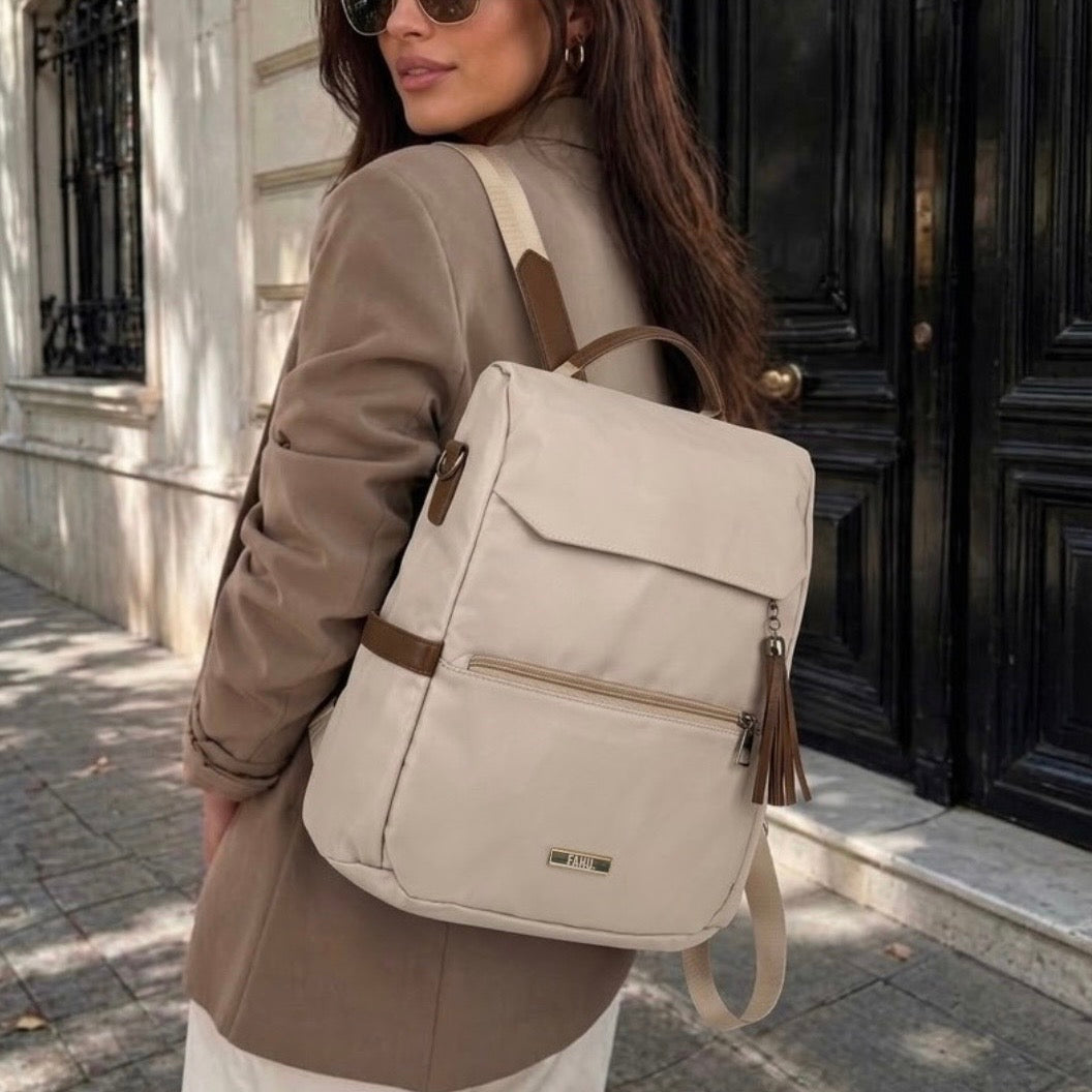 Mochila cartera antirrobo Vittoria Beige