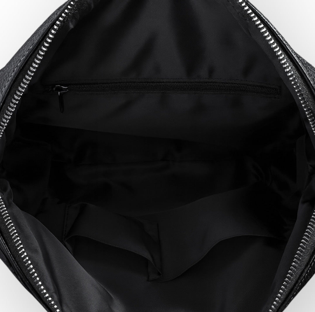 PREVENTA Mochila Cartera Catania Negra texturizada (Recibe entre 29/12 y 31/12)