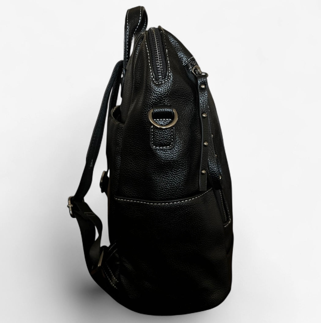 PREVENTA Mochila Cartera Catania Negra texturizada (Recibe entre 29/12 y 31/12)