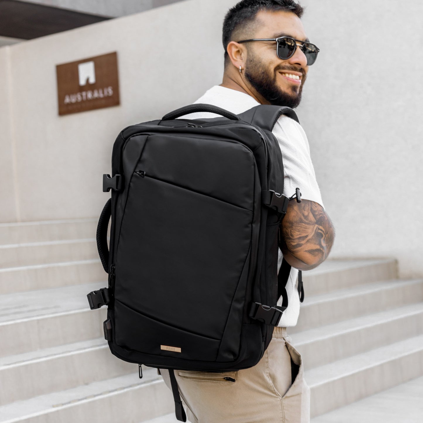 Mochila Maleta de Viaje Singapur Negro