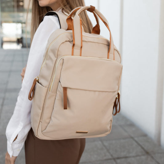 BOLONIA BEIGE – Mochila urbana con espacio para notebook - FAHU