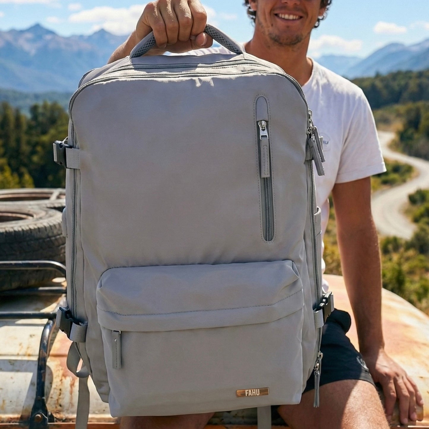 MALLORCA GRIS – Mochila expandible de viaje tipo maleta - FAHU