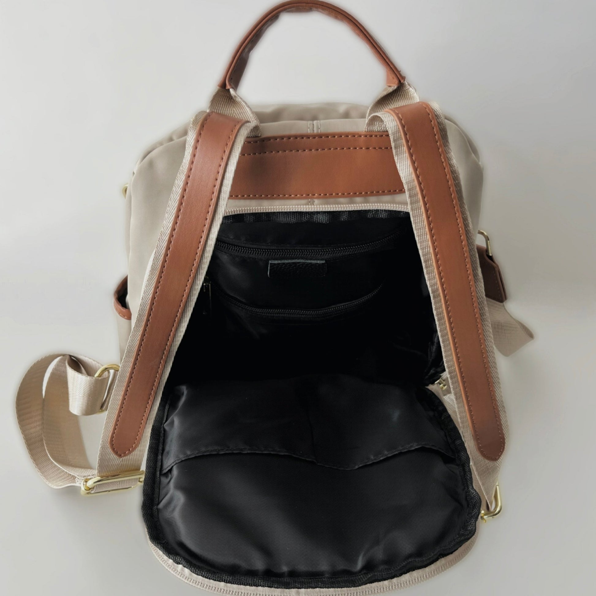 Mochila Cartera Antirrobo Cagliari Beige - FAHU
