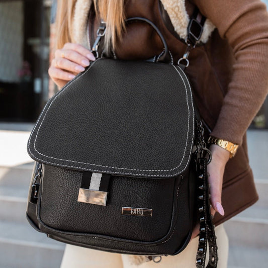 Mochila Cartera Venecia Negra - FAHU