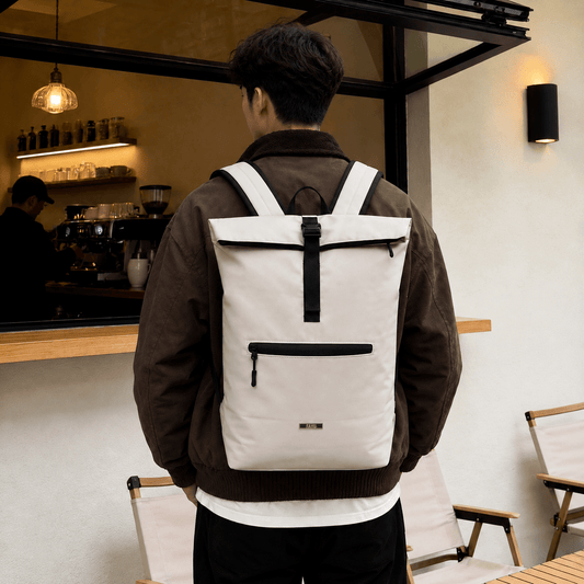 Mochila Roll Top Unisex Taipéi Crema - FAHU