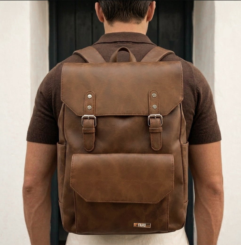 VIENA CAMEL – Mochila Urbana Vintage con espacio para notebook - FAHU